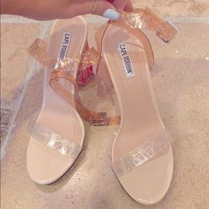 SOLD - Fun one of a kind clear strap sandal.